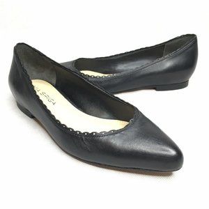 Via Spiga Pointed Toe Scalloped Trim Comfortable